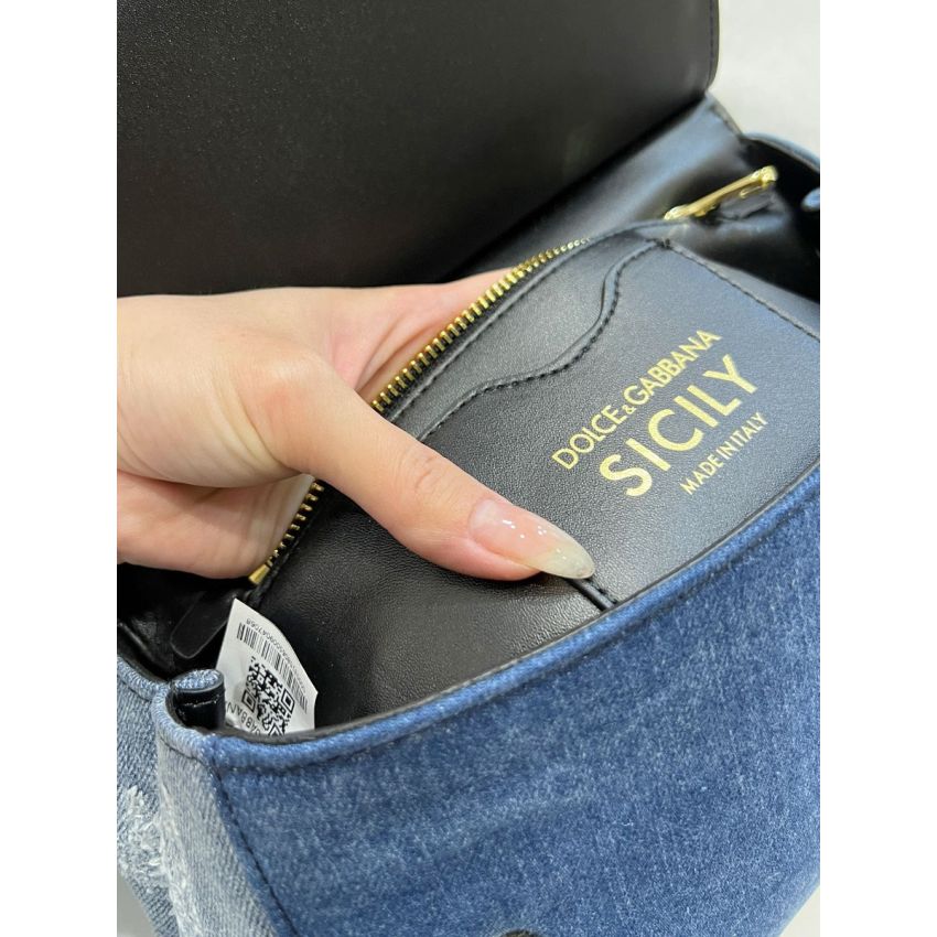 Dolce Gabbana Medium Sicily Handbag in Denim