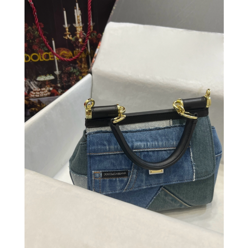 Dolce Gabbana Medium Sicily Handbag in Denim