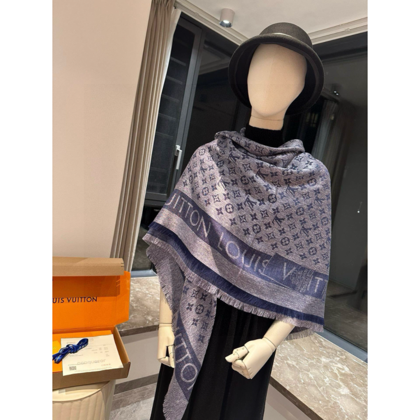 LV Lock and Go denim Shawl