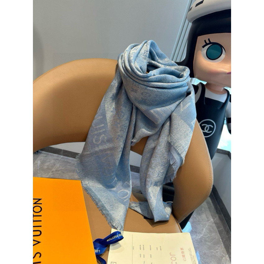 LV Lock and Go denim Shawl