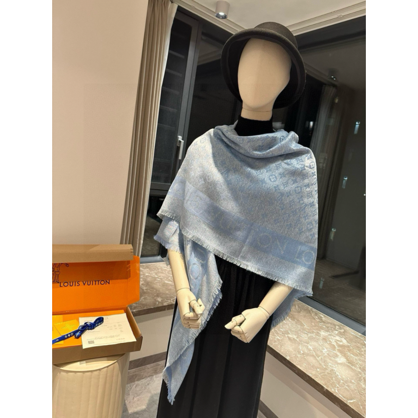 LV Lock and Go denim Shawl