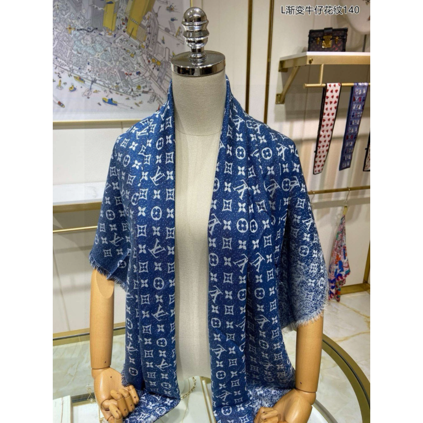 LV Denim Gradient Shawl