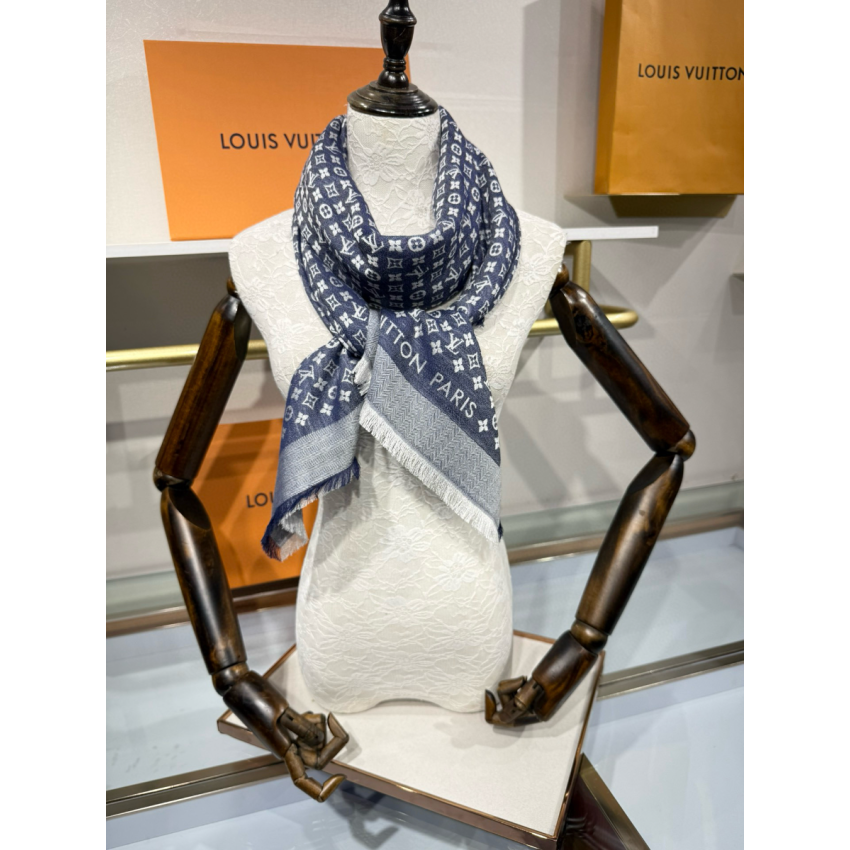 LV Denim Monogram Shawl