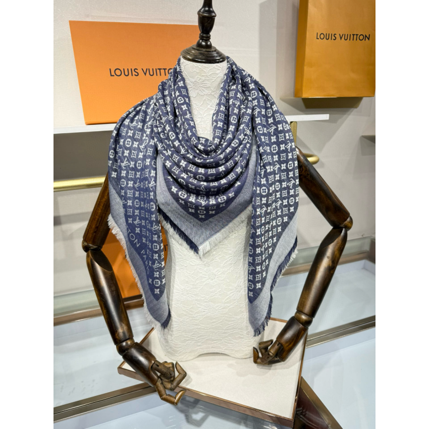 LV Denim Monogram Shawl