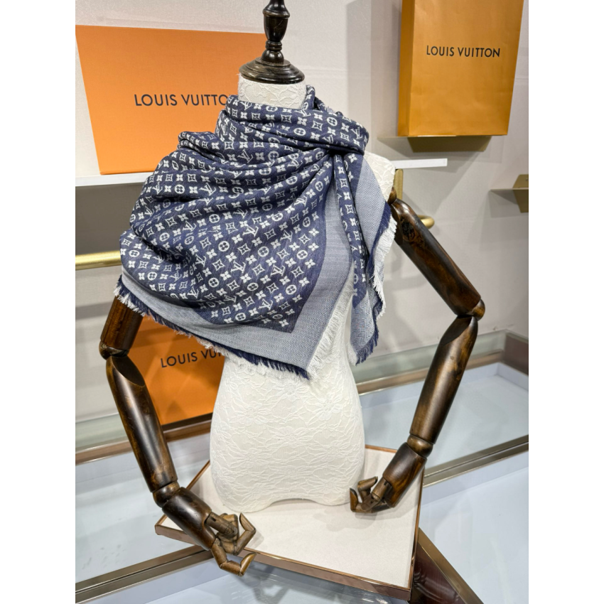 LV Denim Monogram Shawl