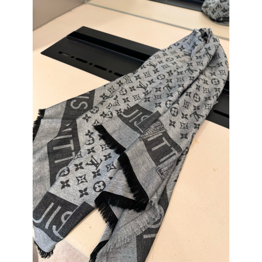 LV Lock and Go denim Shawl